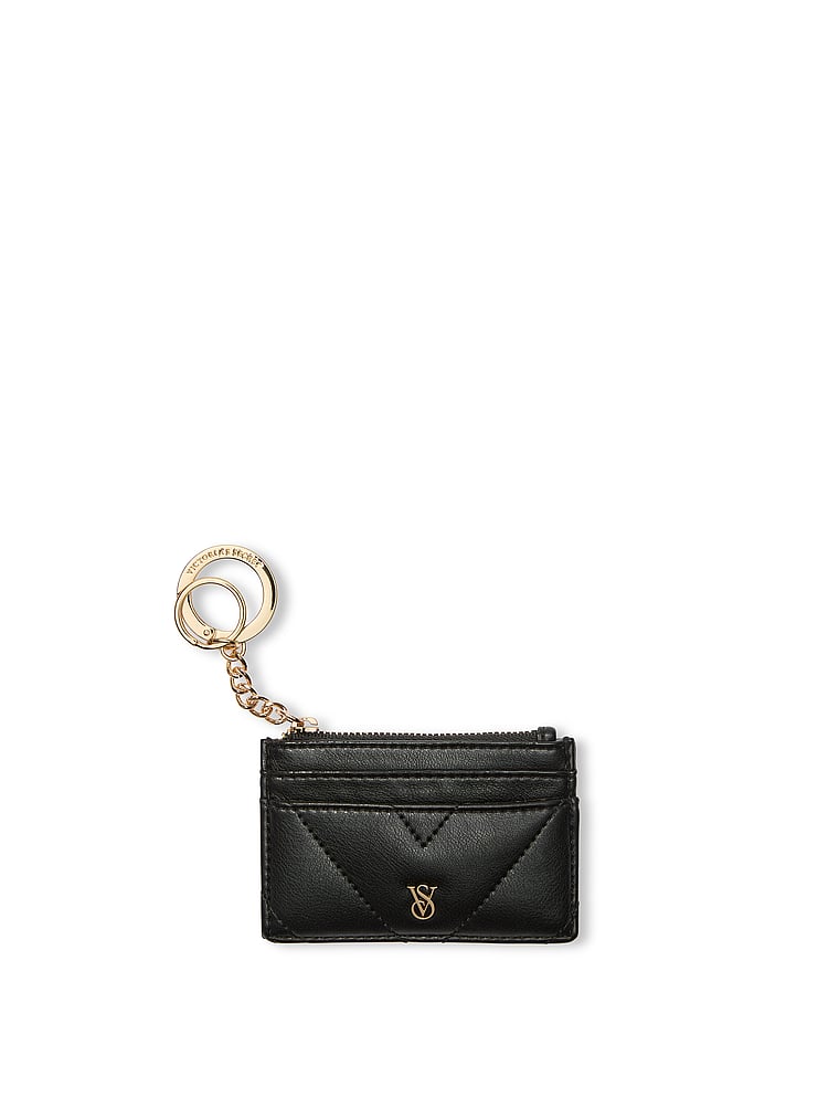 Portachiavi Con Porta Carte, Black, large