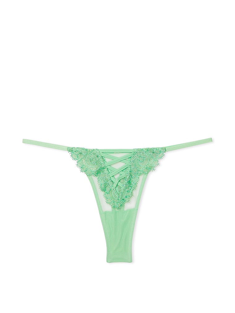 Tanga Con Ricami Floreali Boho-chic, Clueless Green, large