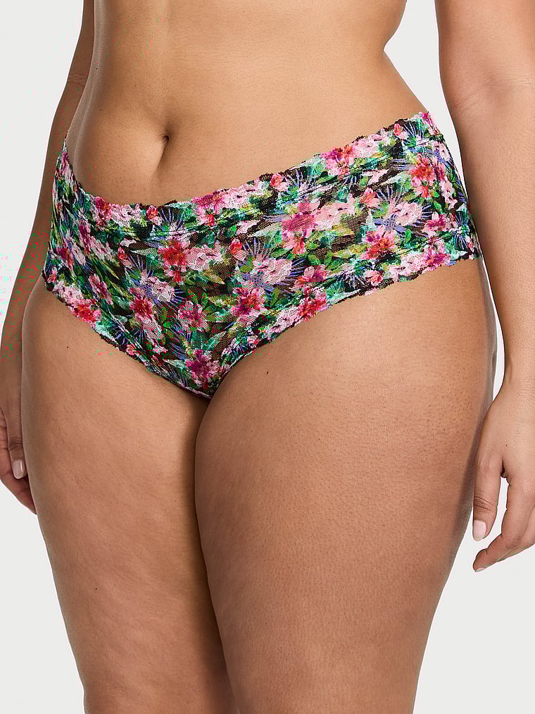 Slip Sgambato In Pizzo, Black Tropical, large