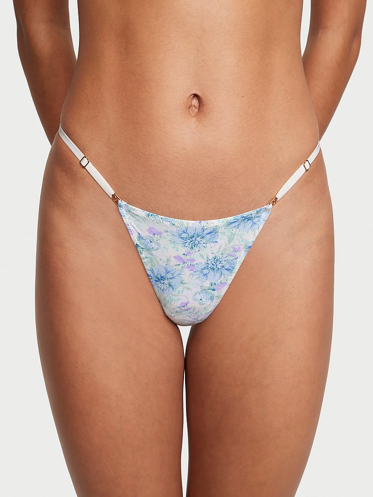 Tanga Con Fianchetti Regolabili, Blue Floral, large