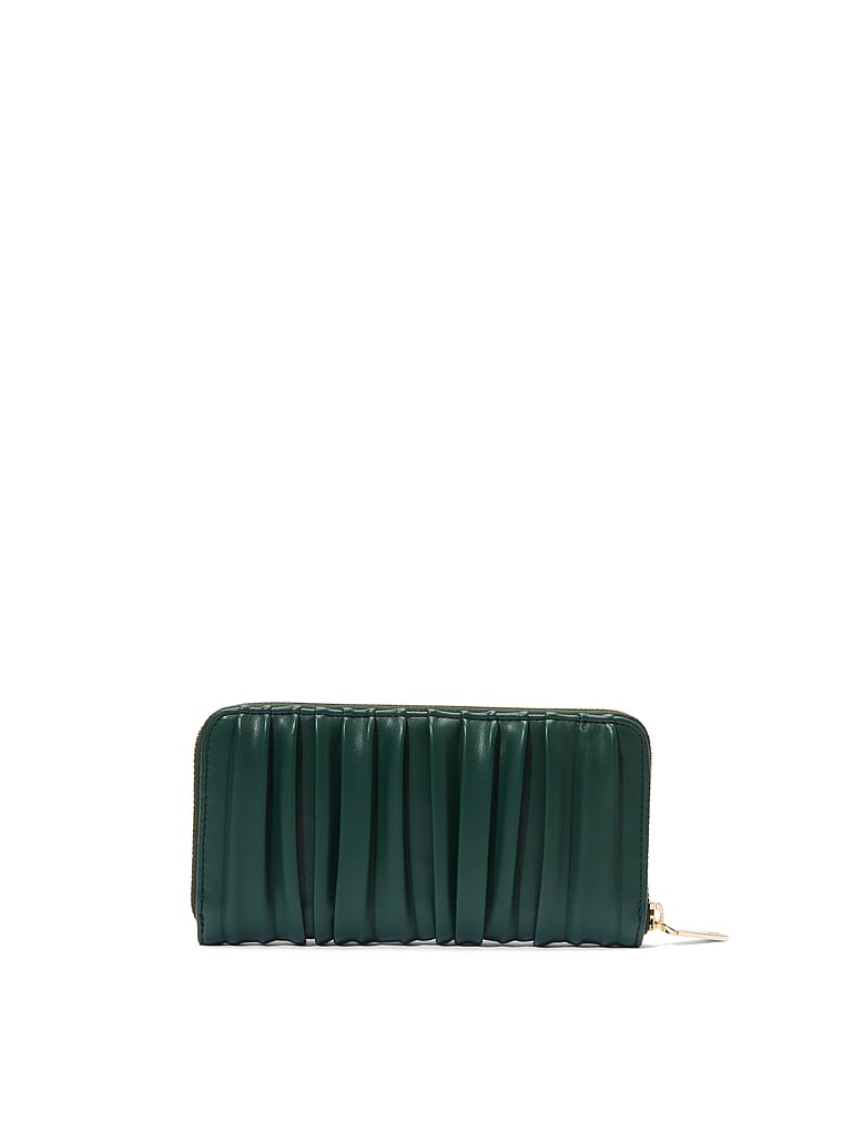 Portafoglio Grande Con Cerniera, Black Ivy Pleated, large