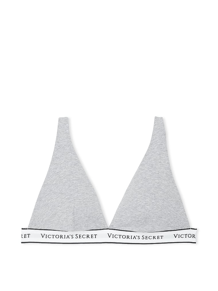 Bralette In Cotone Con Scollatura Profonda E Senza Ferretto, Heather Grey, large