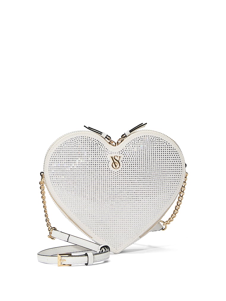 Borsa A Tracolla A Forma Di Cuore, White, large