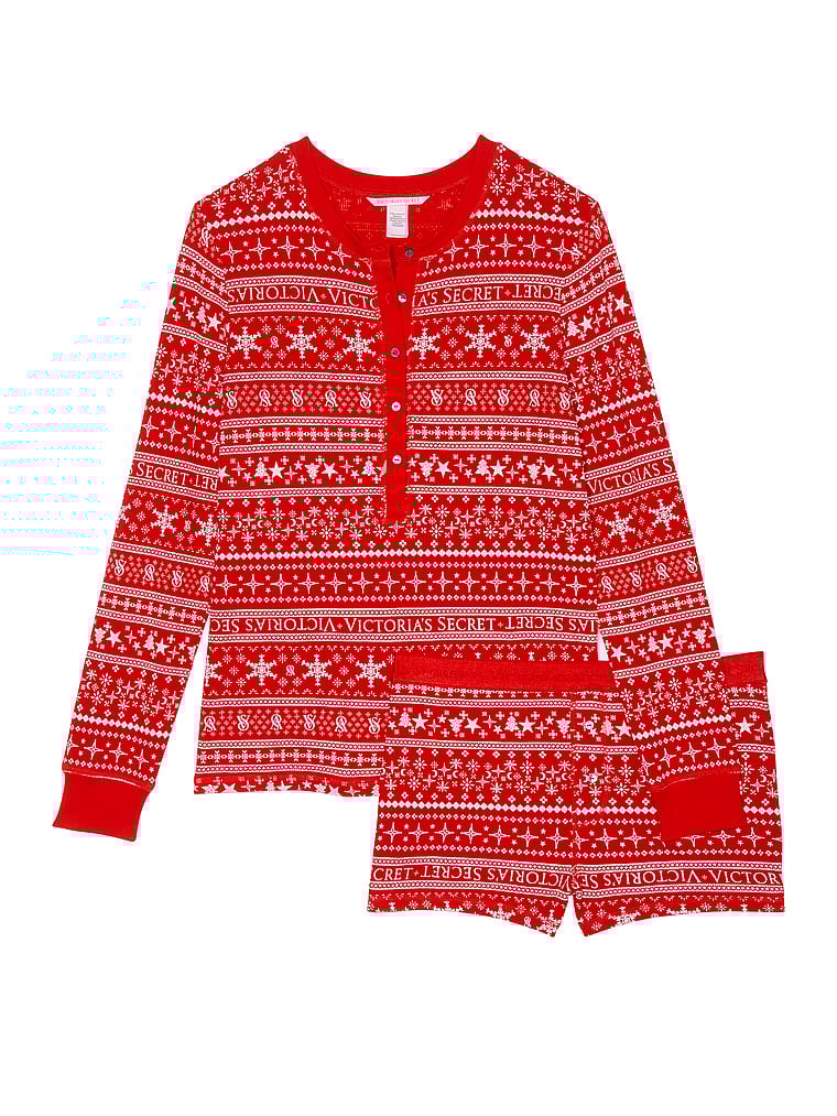 Pigiama Termico Corto, LIPSTICK FAIR ISLE, large