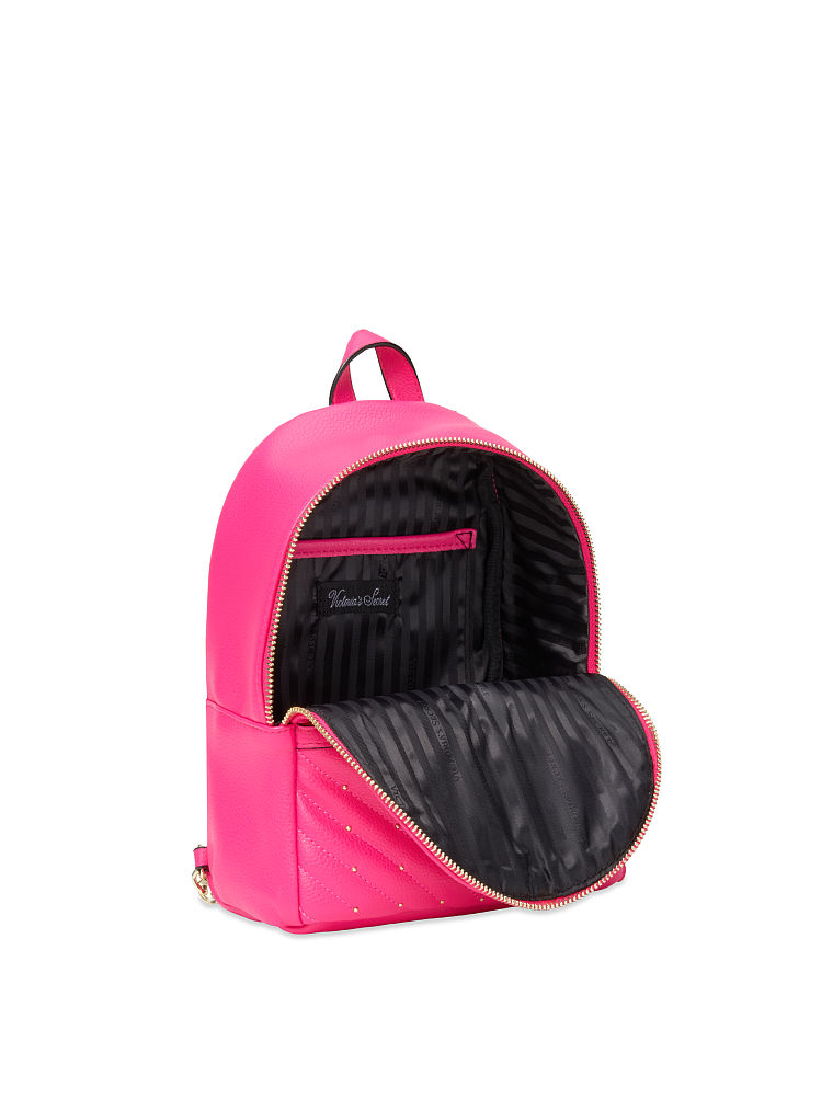 Studded V-quilt Small City Backpack, , large