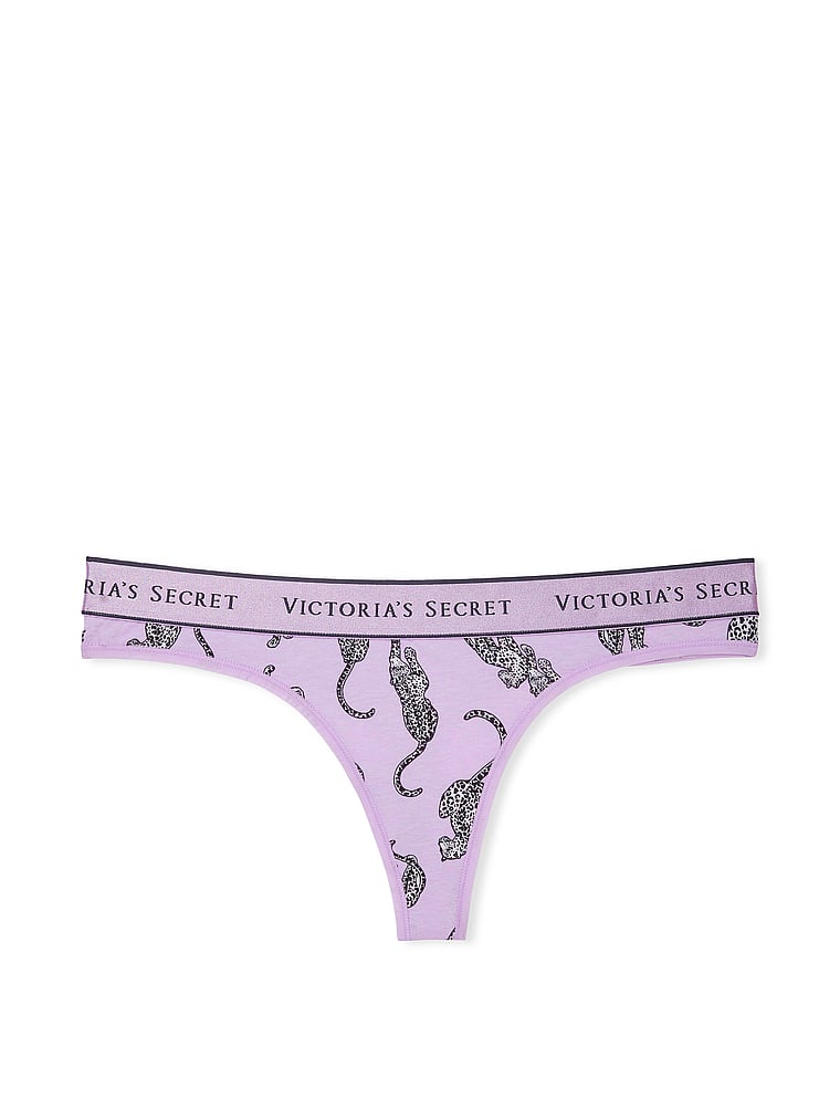 Tanga In Cotone Con Logo, Unicorn Purple Leopards, large