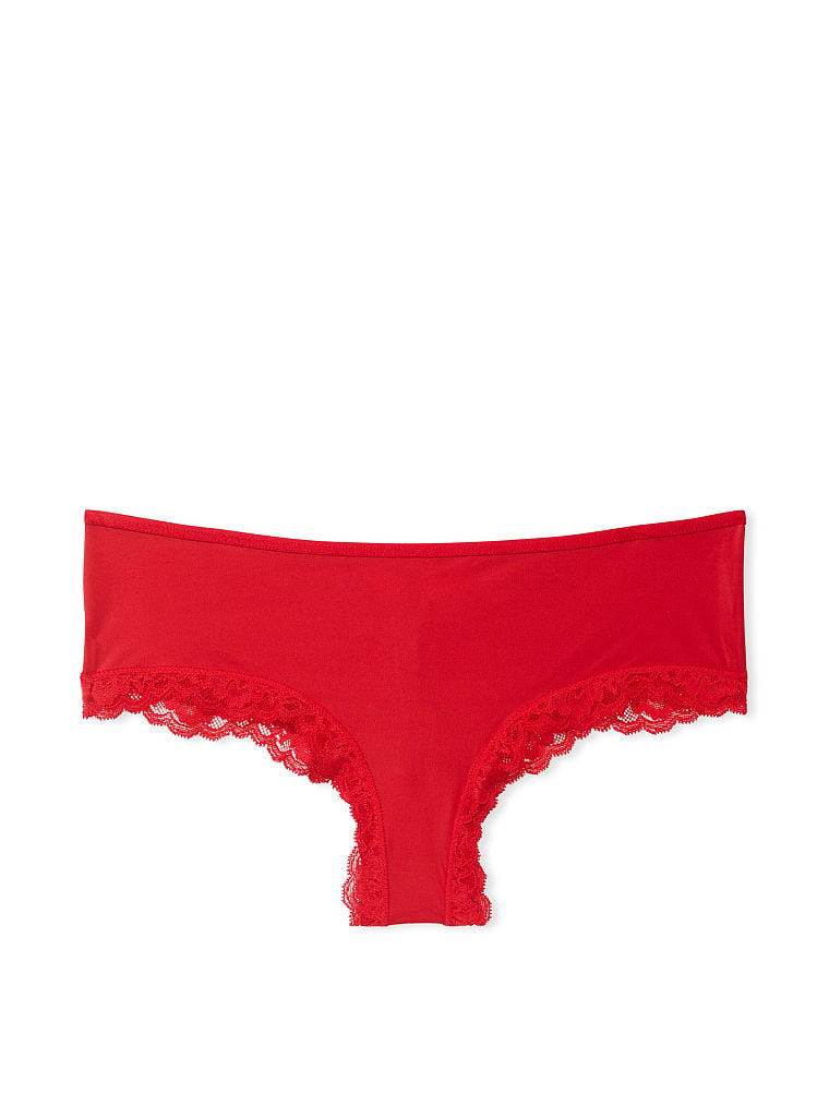 Slip Sgambato Con Finiture In Pizzo, Lipstick, large