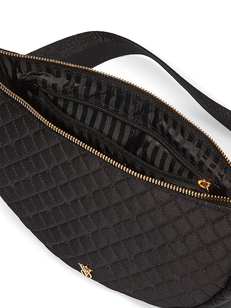 Sling Bag Con Tracolla, Black Satin, large