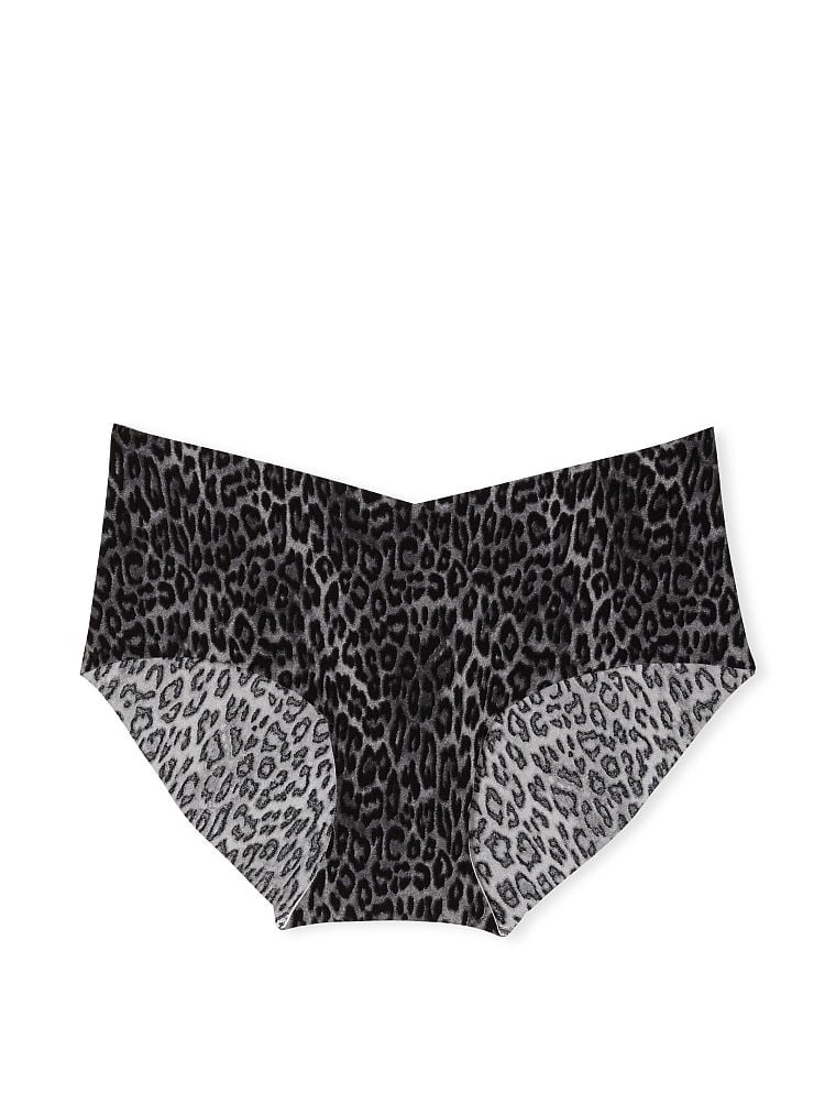 No-show Hiphugger Panty, Black Animal Print, large