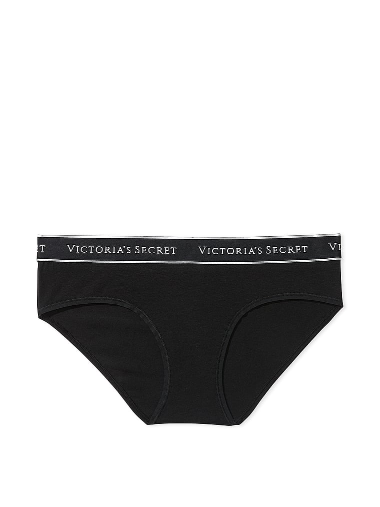 Slip Coprente In Cotone Con Logo, Black, large