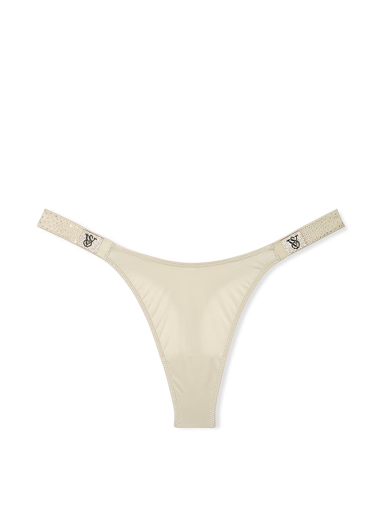 Tanga Liscio Con Fianchetti Tempestati Di Strass, Classic Sandstone, large