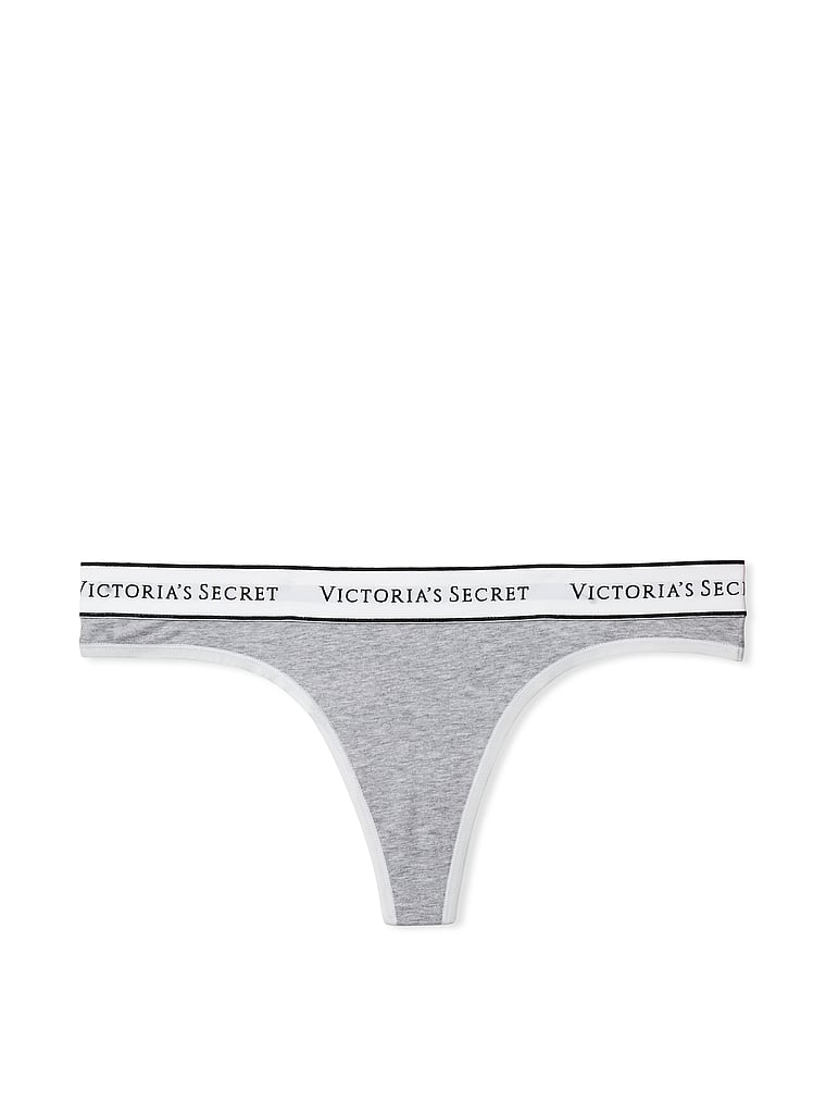 Tanga In Cotone Con Logo, Medium Heather Gray, large