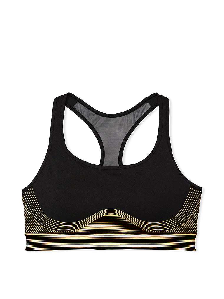 Novità! Reggiseno Sportivo Player Con Dettagli Luminosi, Black Gold, large