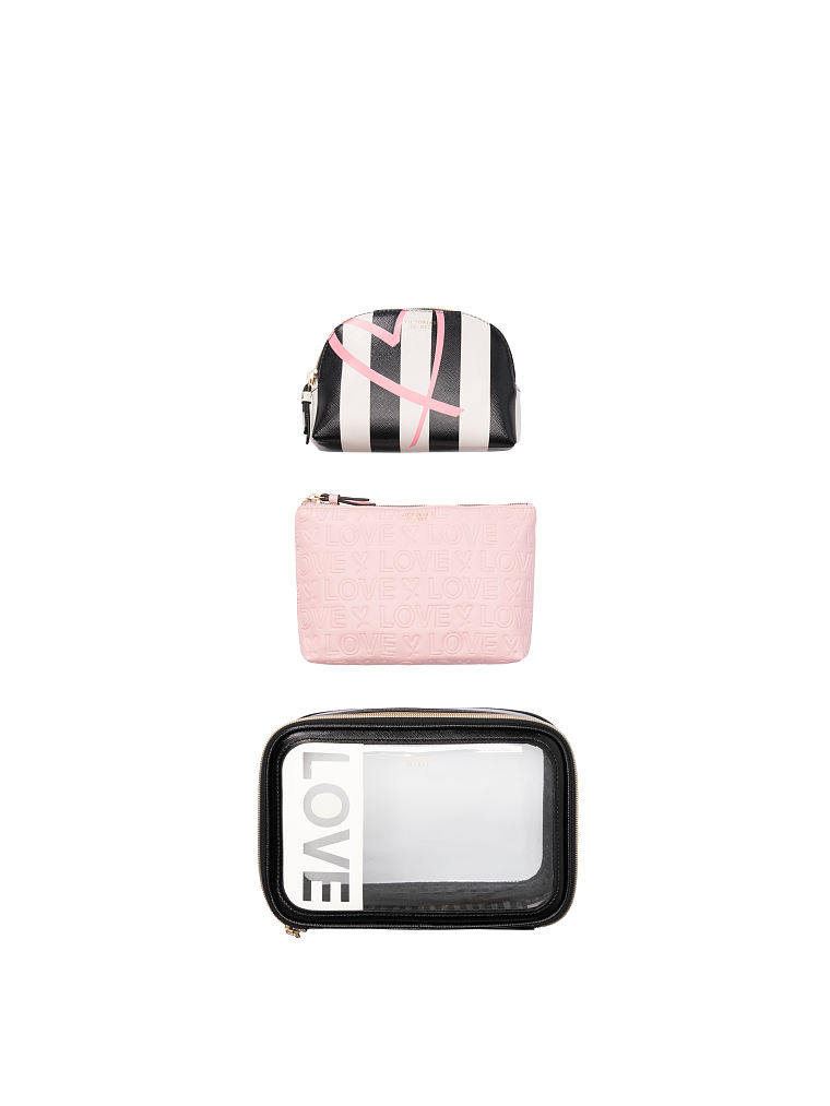 Trousse Con Scritta "love", Black/Pink, large