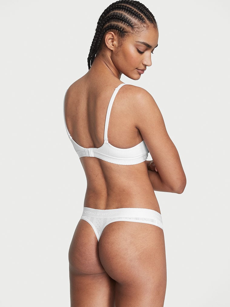 Tanga Con Lavorazione Pointelle E Vita Logata, Vs White, large