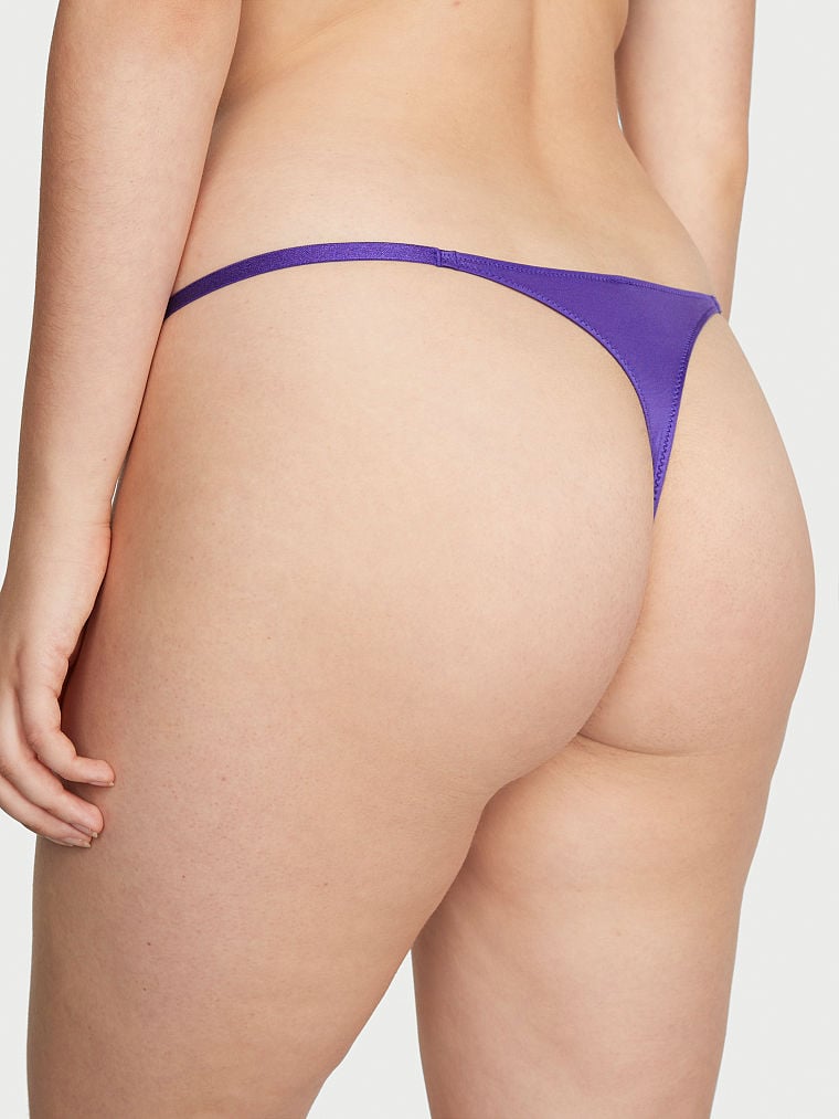 Tanga In Pizzo Con Fianchetti Regolabili Icon By Victoria’s Secret, Purple Shock, large