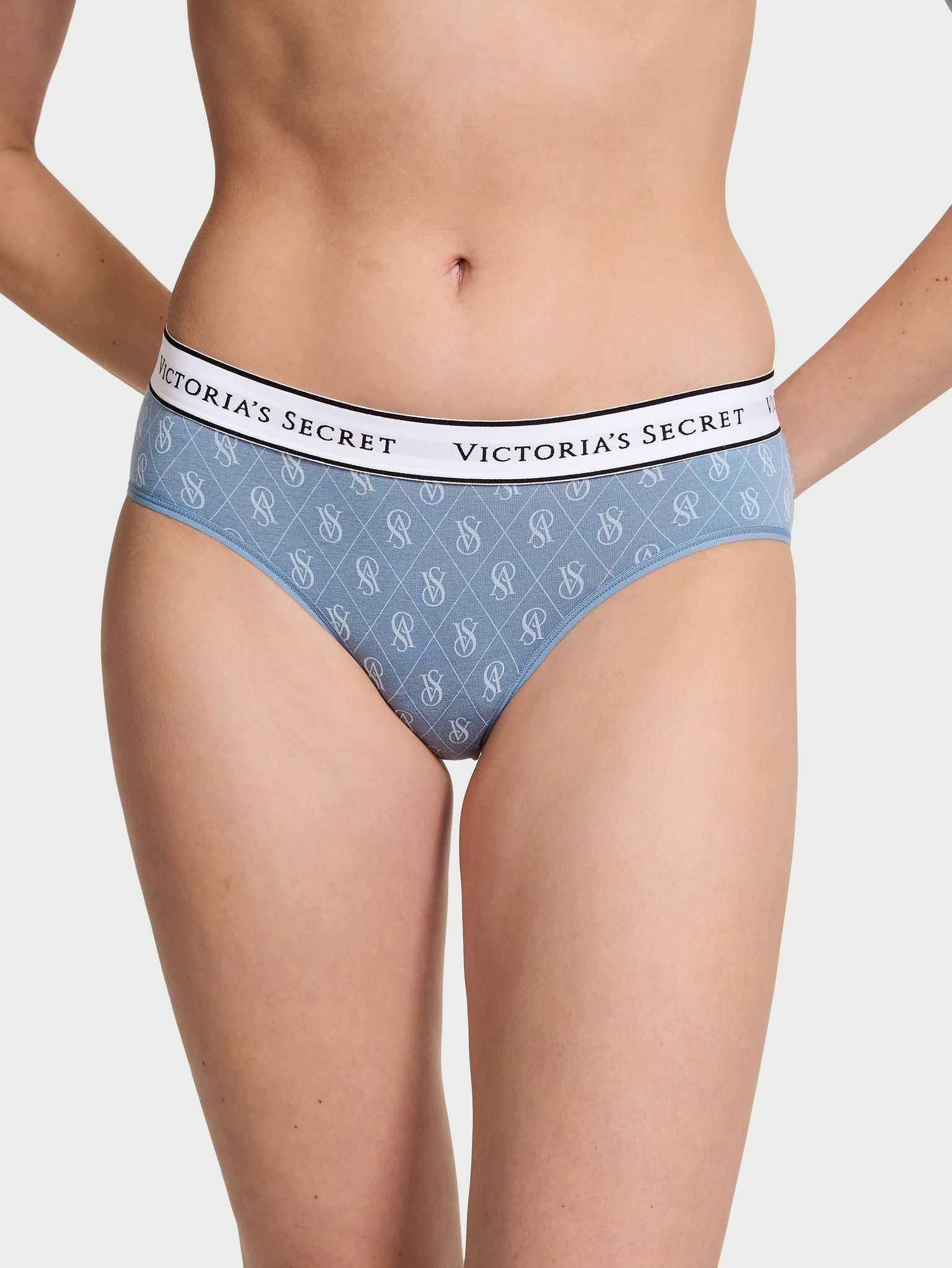Slip Coprente In Cotone Con Logo, Logo Faded Denim, large