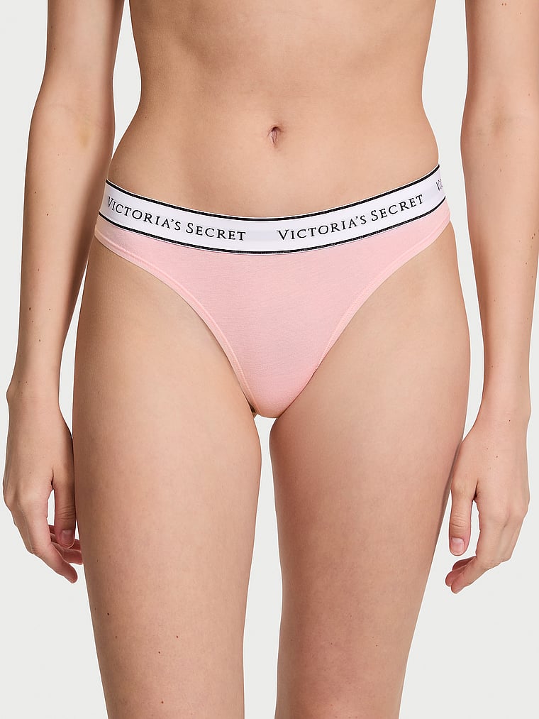 Tanga In Cotone Con Logo, Pretty Blossom, large