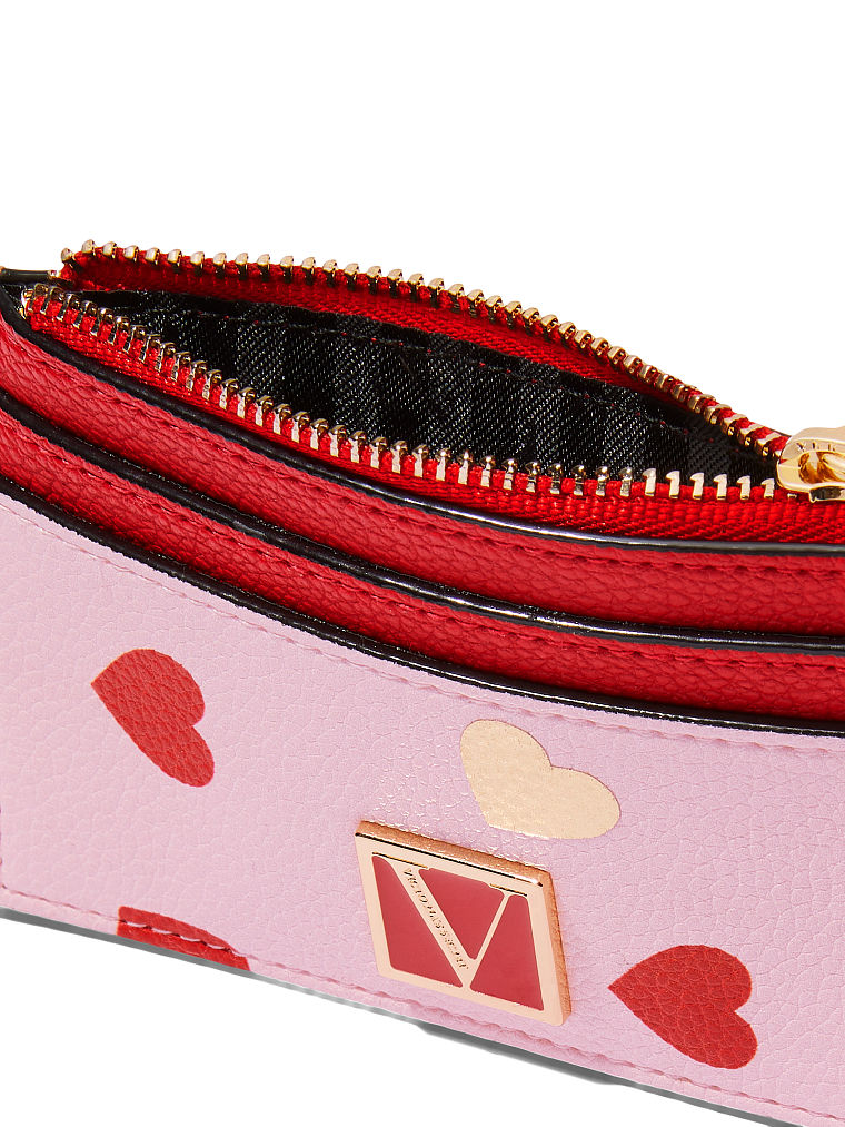 Porta Carte-portachiavi Victoria, Lipstick Red Mini Heart, large