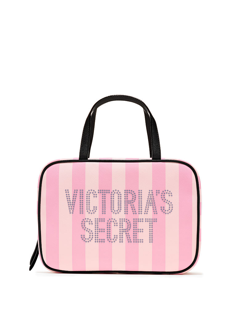 Trousse A Righe, Pink, large