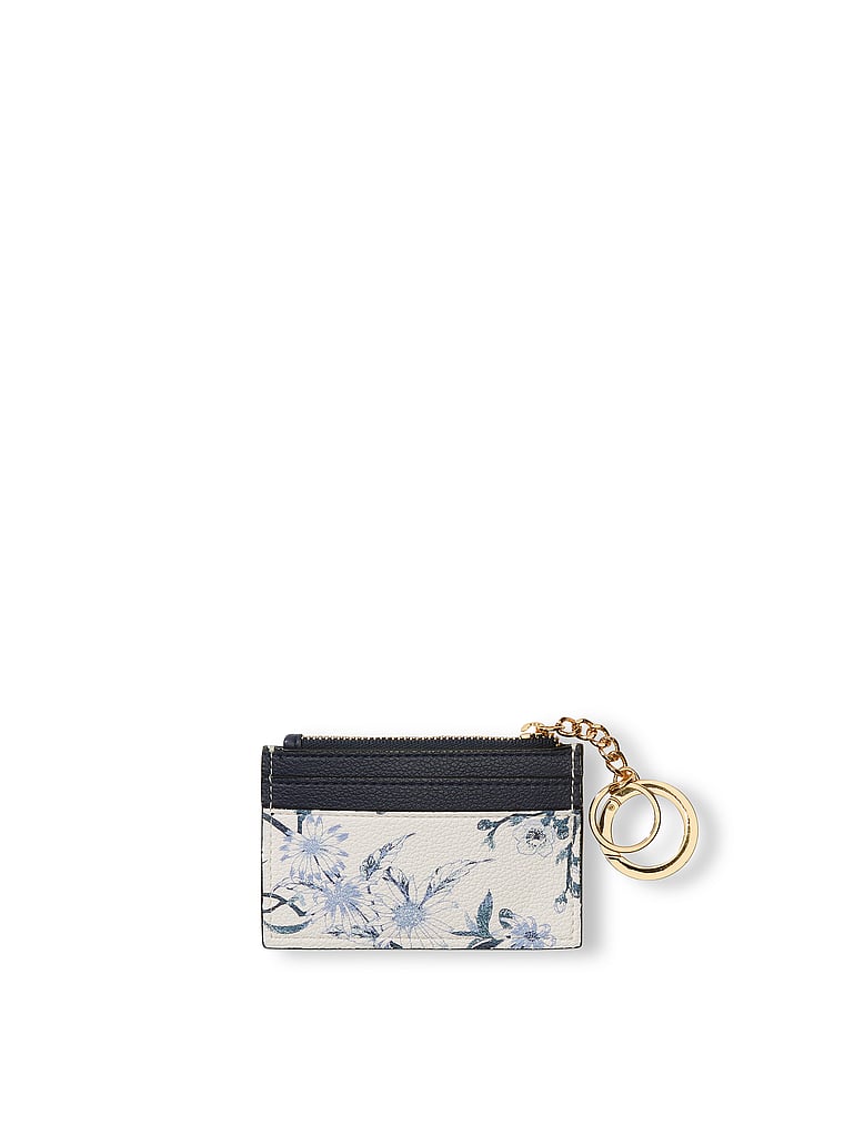 Porta Carte-portachiavi, Blue Floral, large