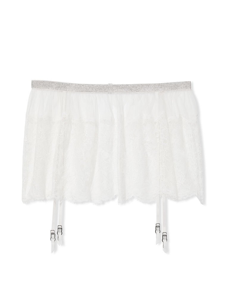 Gonna Reggicalze In Pizzo Con Strass, Description, large