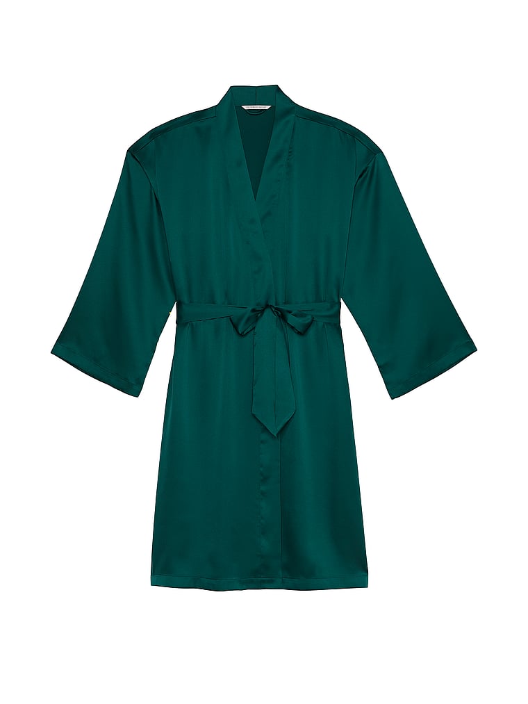 Vestaglia Midi In Raso, Mystique Green, large