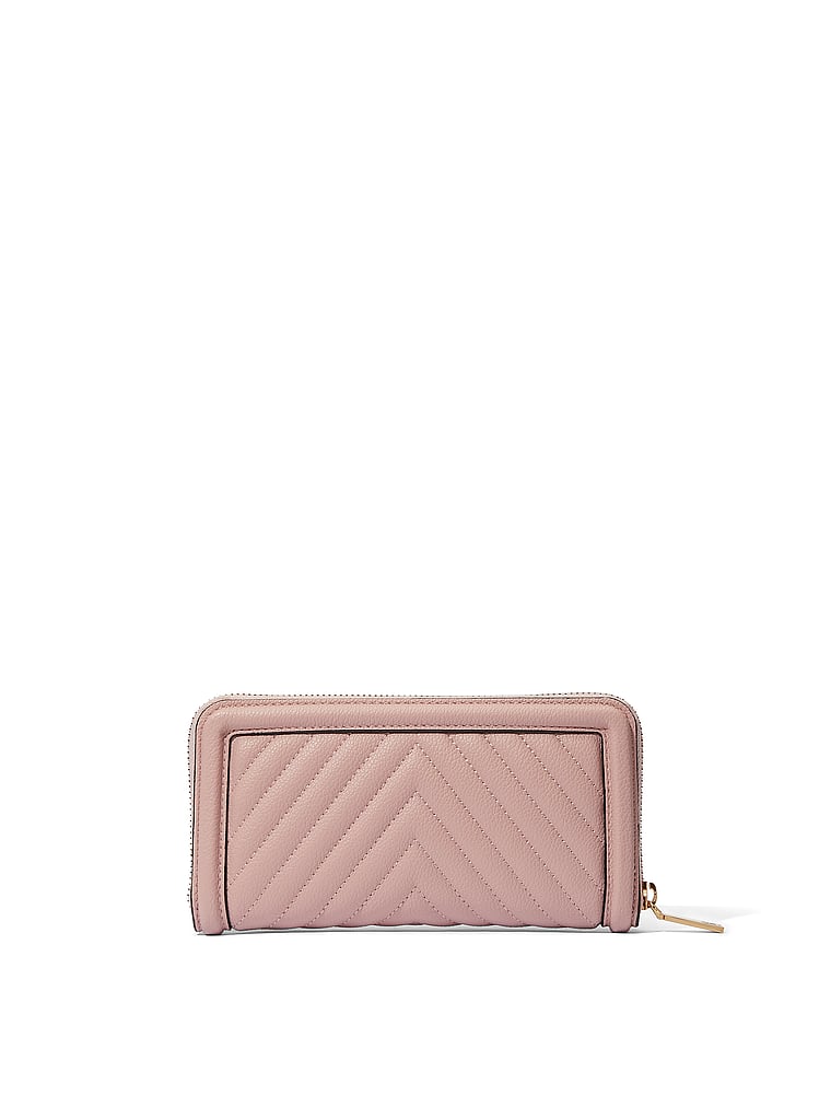 Large Wallet With Zip, Pink, large
