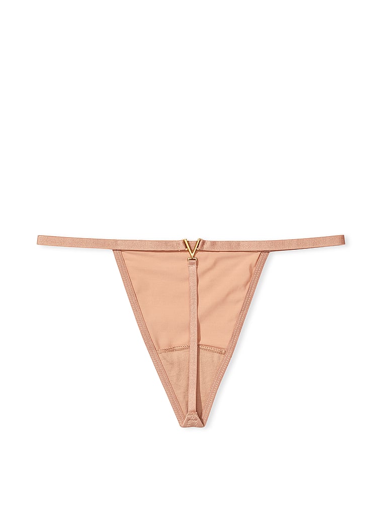 Tanga Regolabile Con Dettaglio Metallico A “v”, Sweet Praline, large