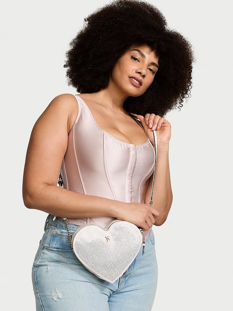 Borsa A Tracolla A Forma Di Cuore, Bridal, large