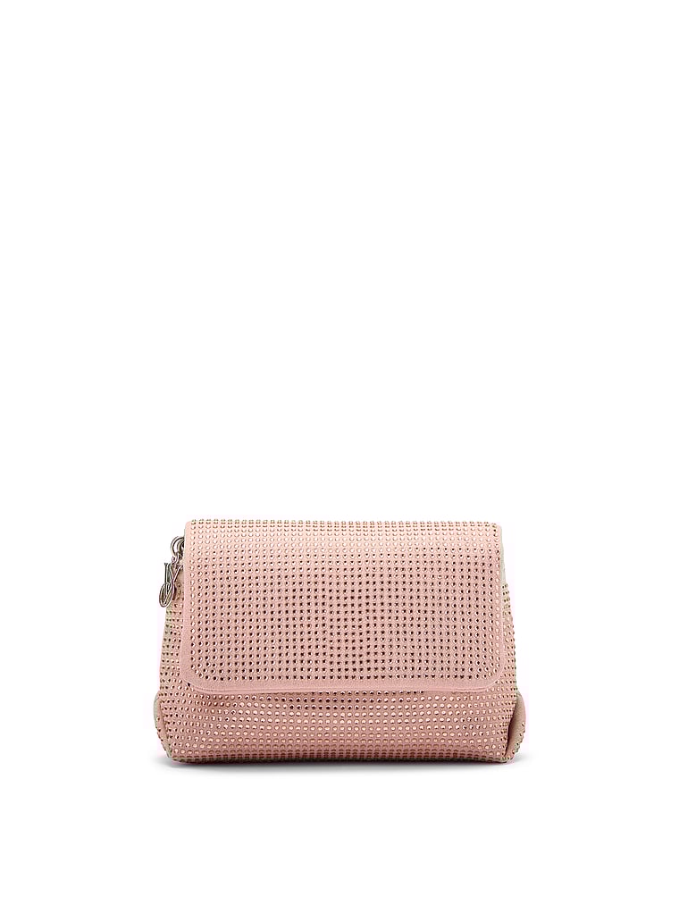 Micro Crossbody Bag, Rose Gold Rhinestone, large