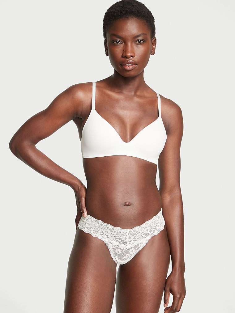 Tanga In Pizzo Posey, Coconut White, large