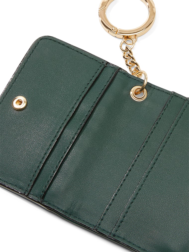 Porta Carte-portachiavi Con Patta, Black Ivy Pleated, large