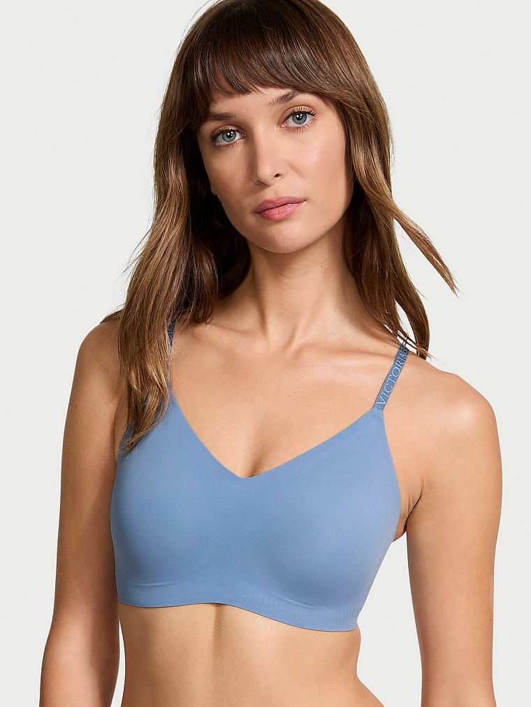 Reggiseno Comfort Leggermente Imbottito E Senza Ferretto, Faded Denim, large