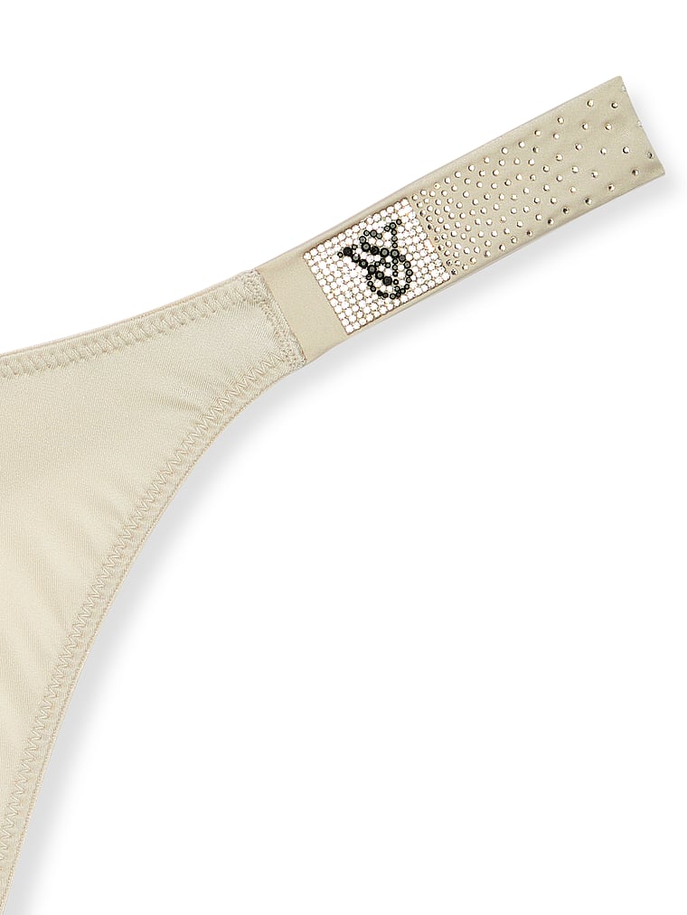 Tanga Liscio Con Fianchetti Tempestati Di Strass, Classic Sandstone, large