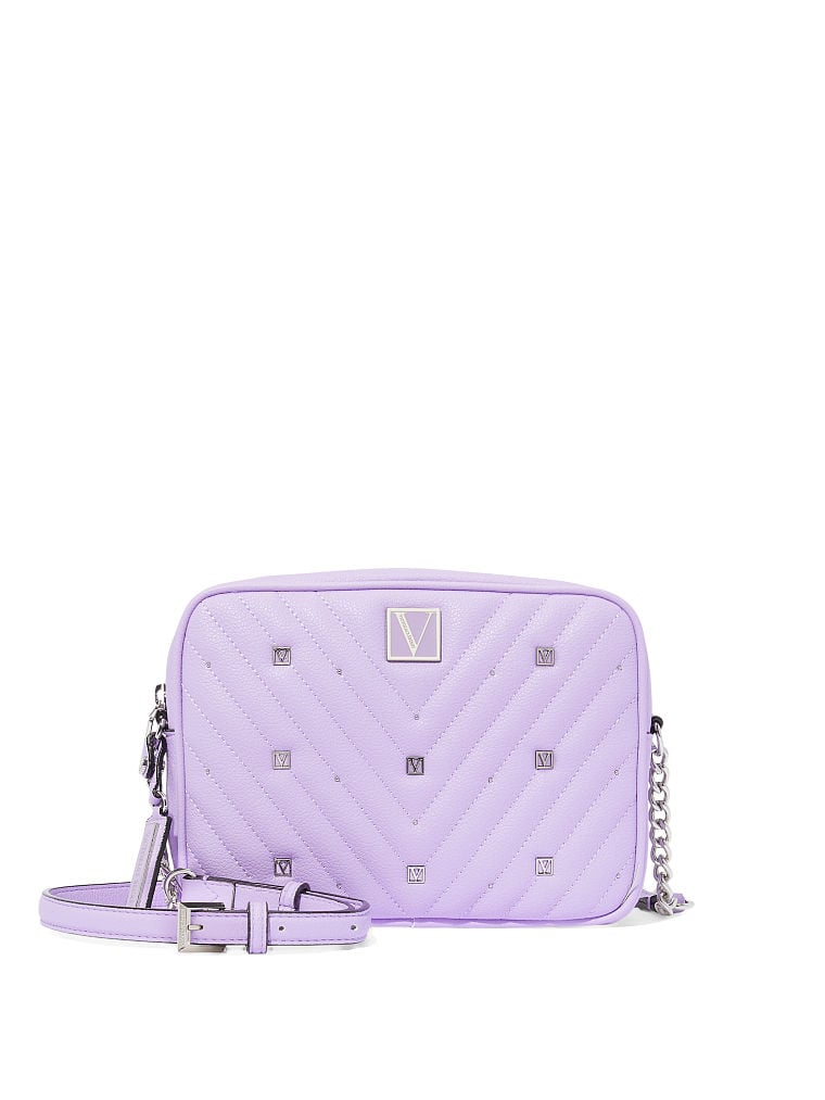 Borsa A Tracolla Con Cerniera Victoria, Lilac Stud, large