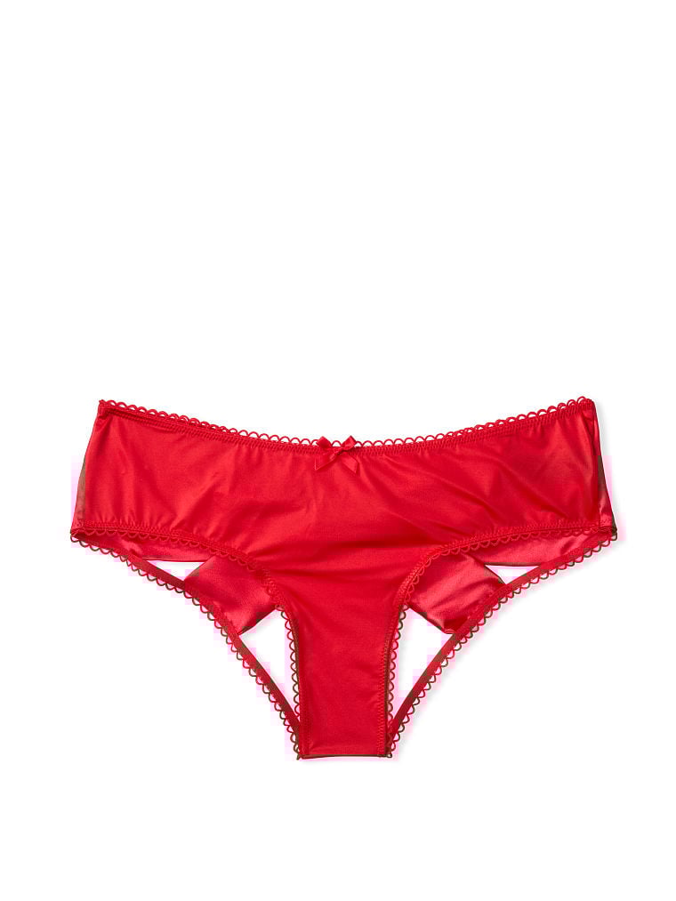 Slip In Mesh E Raso Con Cut-out A Forma Di Fiocco Sul Retro, Description, large