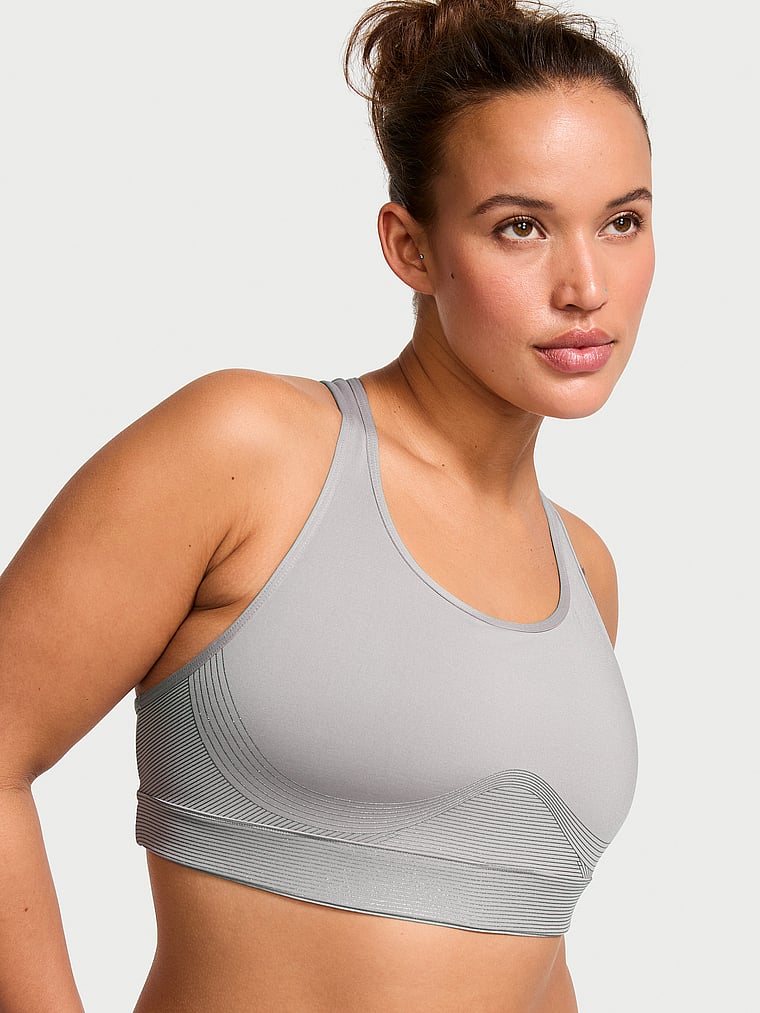 Novità! Reggiseno Sportivo Player Con Dettagli Luminosi, Sterling Silver, large