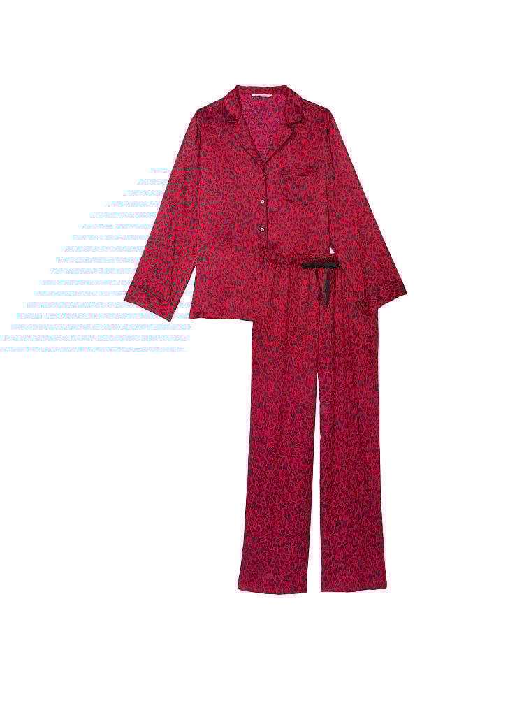 Pigiama Lungo In Raso, Lipstick Leopard, large