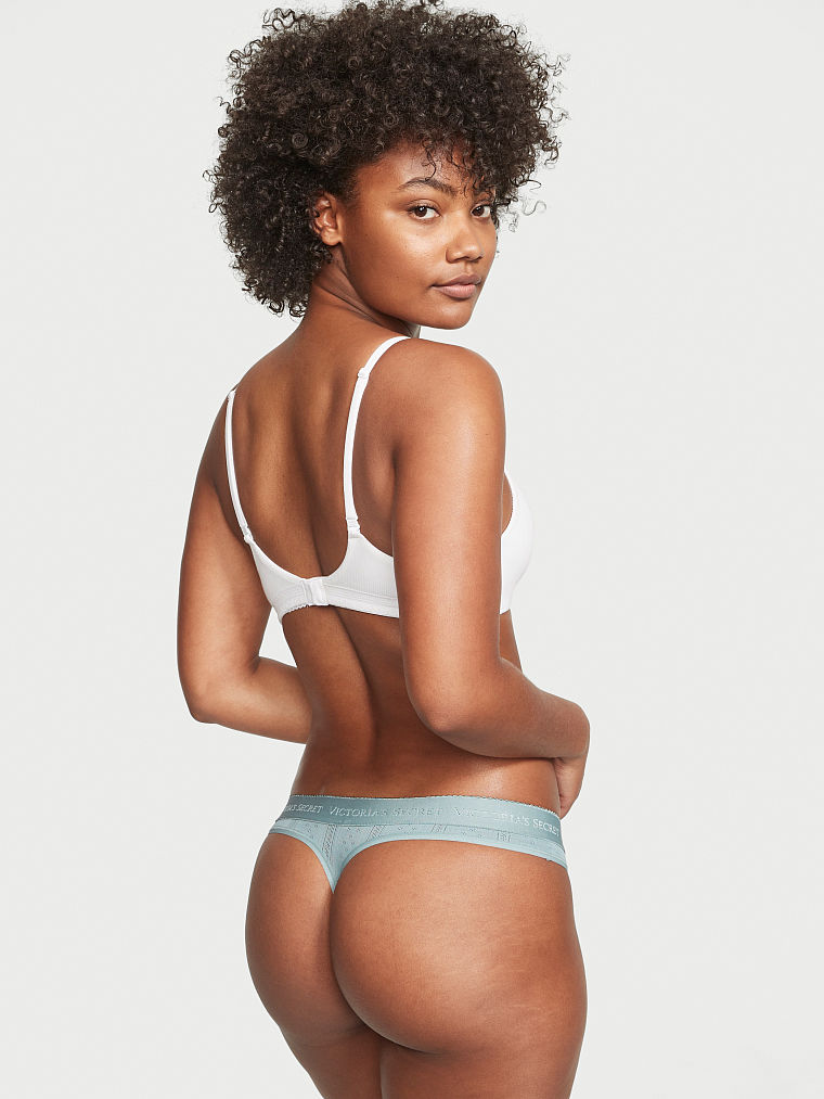 Tanga Con Lavorazione Pointelle E Vita Logata, Sage Dust, large