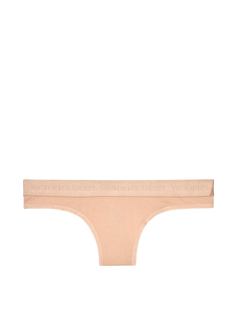 Tanga Logato In Cotone Elasticizzato, Cameo, large