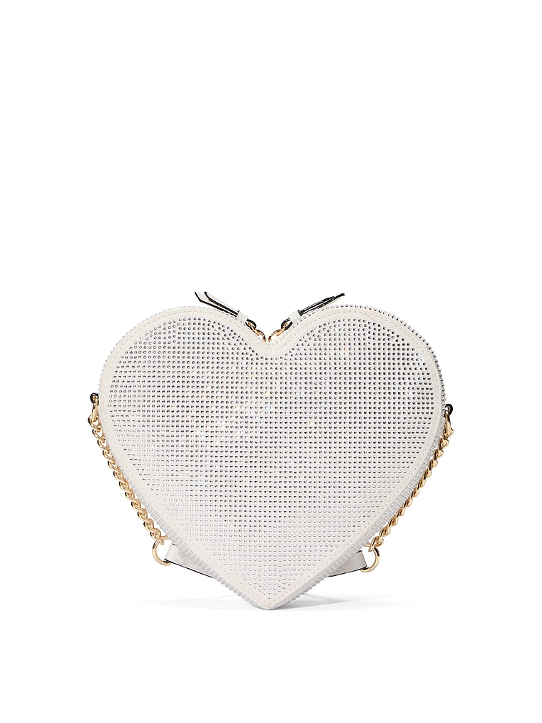Borsa A Tracolla A Forma Di Cuore, White, large