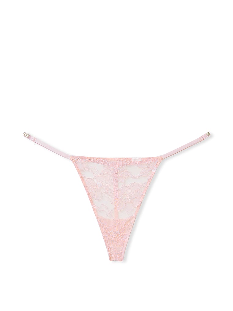 Tanga In Pizzo Con Fianchetti Di Strass, Pretty Blossom, large