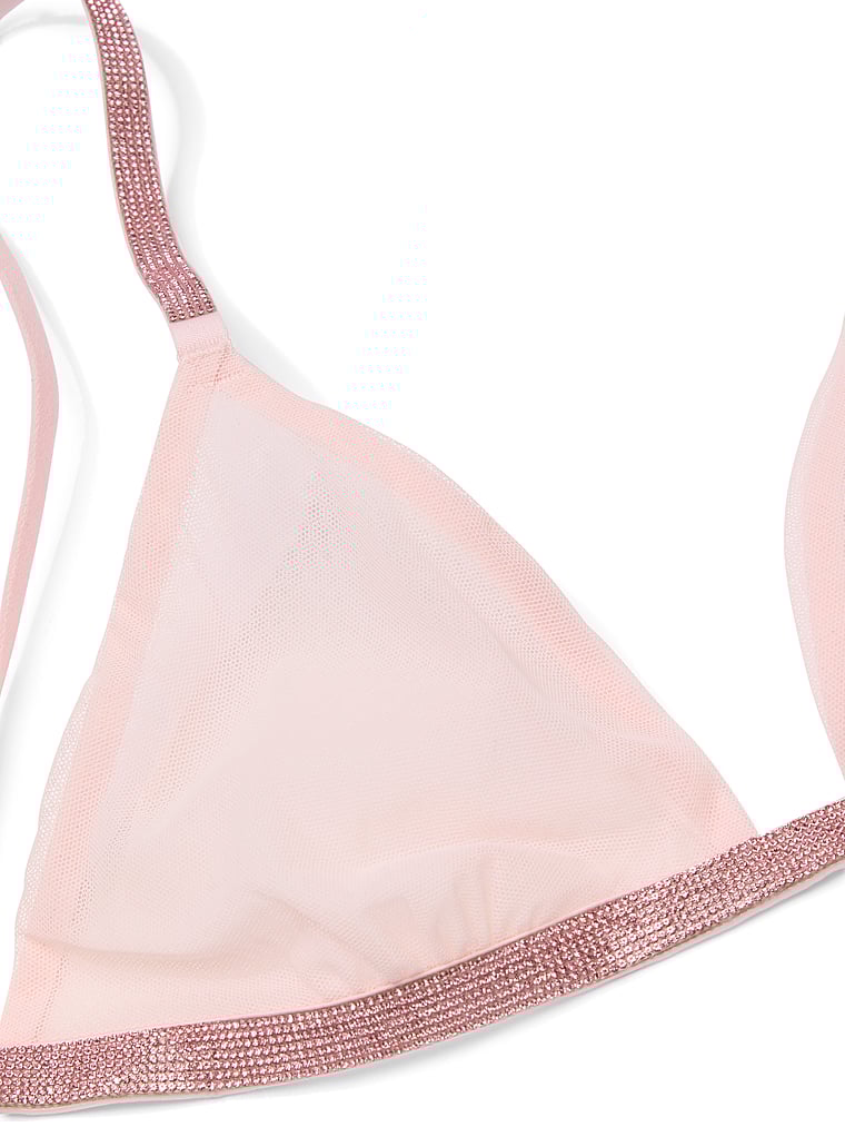 Bralette A Triangolo Trasparente Con Strass, Angel Pink, large