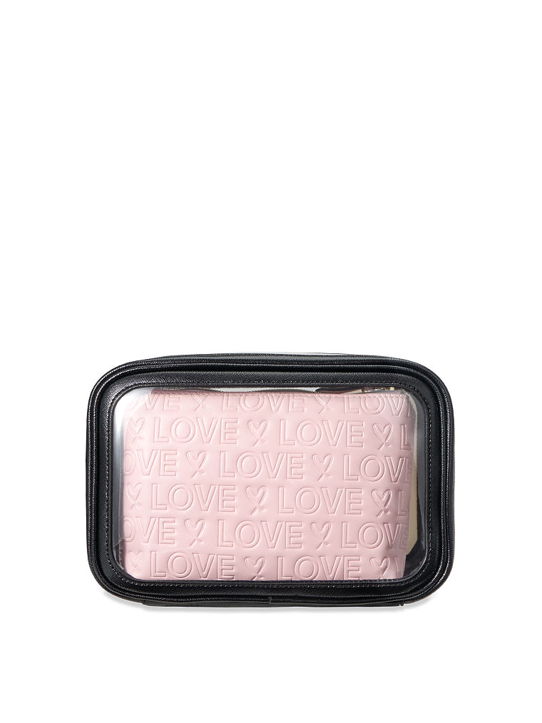 Trousse Con Scritta "love", Black/Pink, large