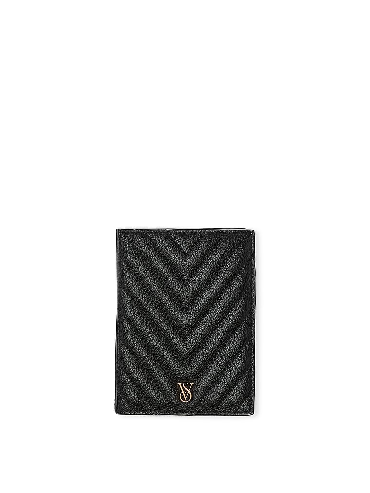 Porta Passaporto, Black V-Quilt, large