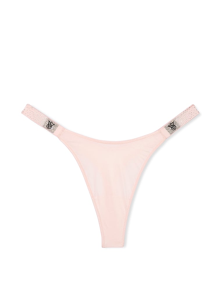 Tanga Liscio Con Fianchetti Tempestati Di Strass, Angel Pink, large