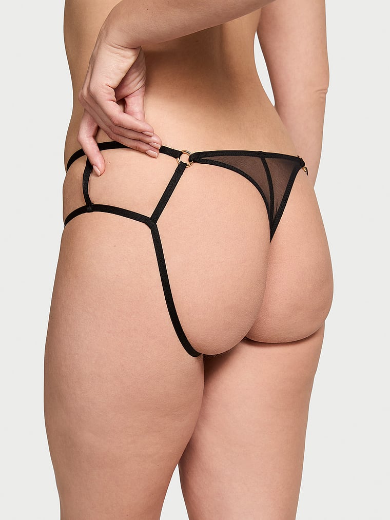 Slip Sgambato Con Particolari Metallici E Laccetti, Black, large