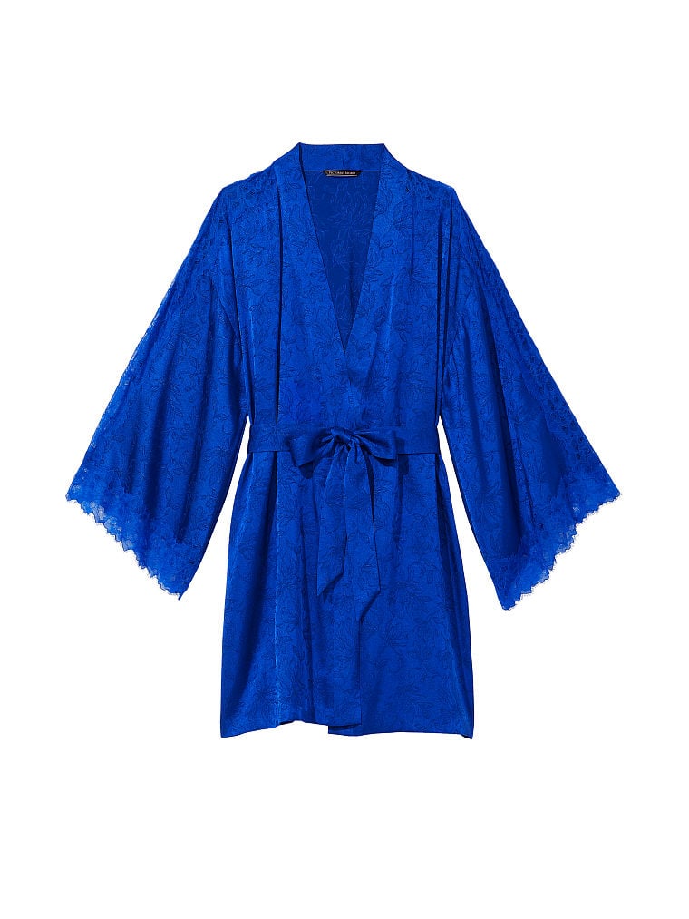 Kimono Jacquard Con Inserti In Pizzo, Blue Oar, large