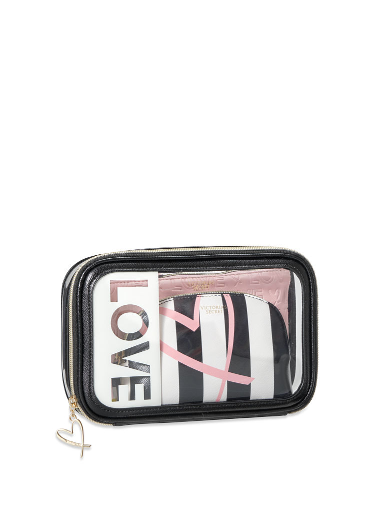 Trousse Con Scritta "love", Black/Pink, large